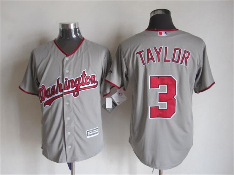 Nationals 3 Michael Taylor Grey New Cool Base Jersey