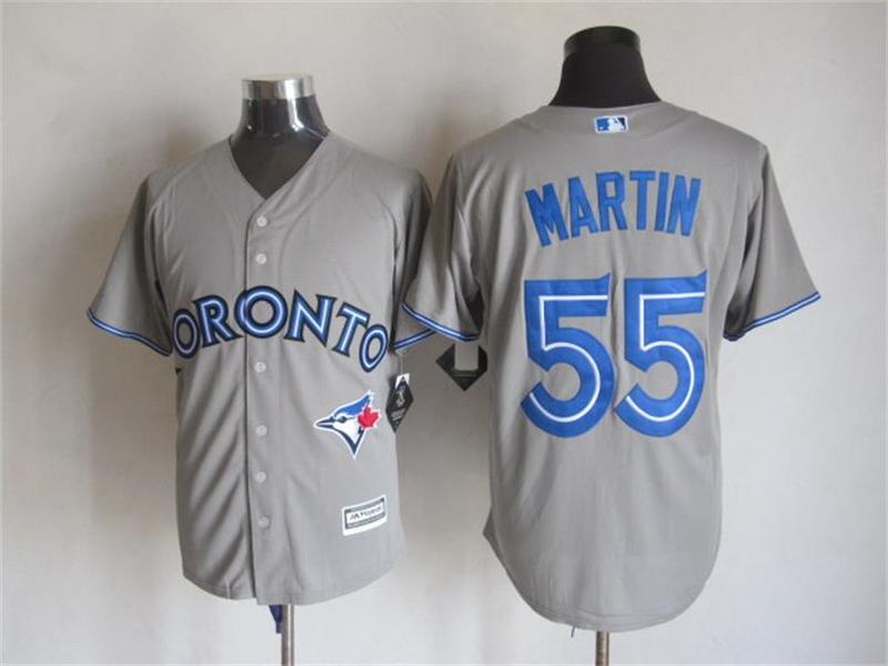 Blue Jays 55 Russell Martin Grey New Cool Base Jersey