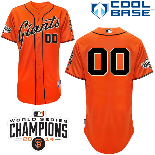 Giants Orange Customized Men 2014 World Series Champions Cool Base Jersey