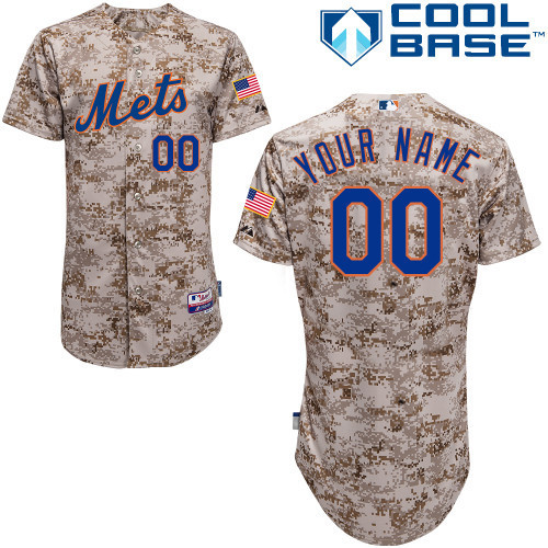 Mets Camo Customized Men Cool Base Jersey