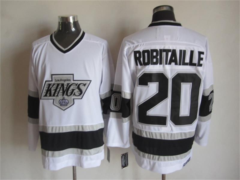 Kings 20 Luc Robitaille White CCM Jersey