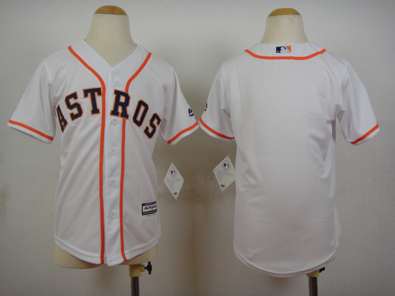 Astros Blank White Youth New Cool Base Jersey