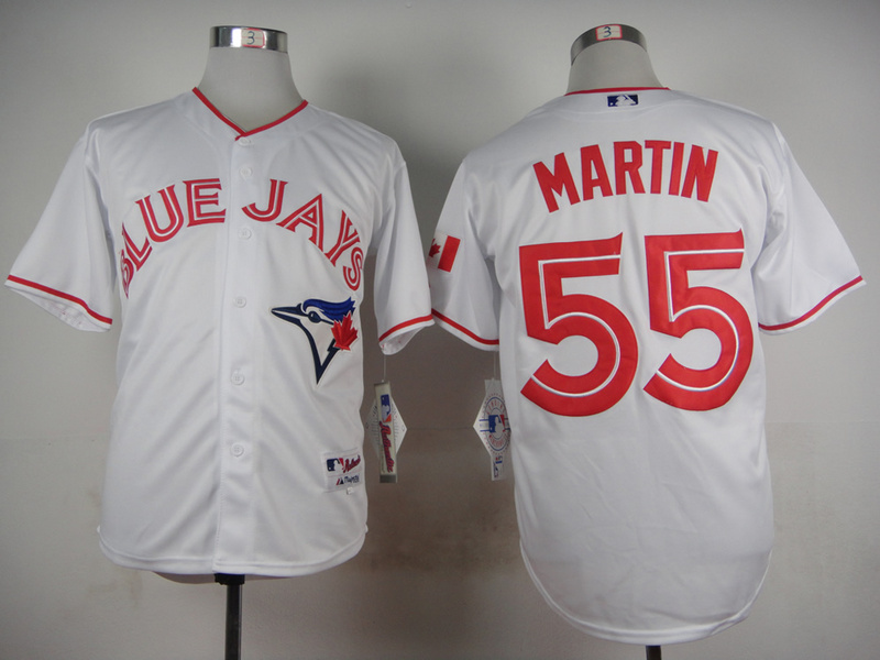 Blue Jays 55 Russell Martin White 2015 Cool Base Canada Day Jersey