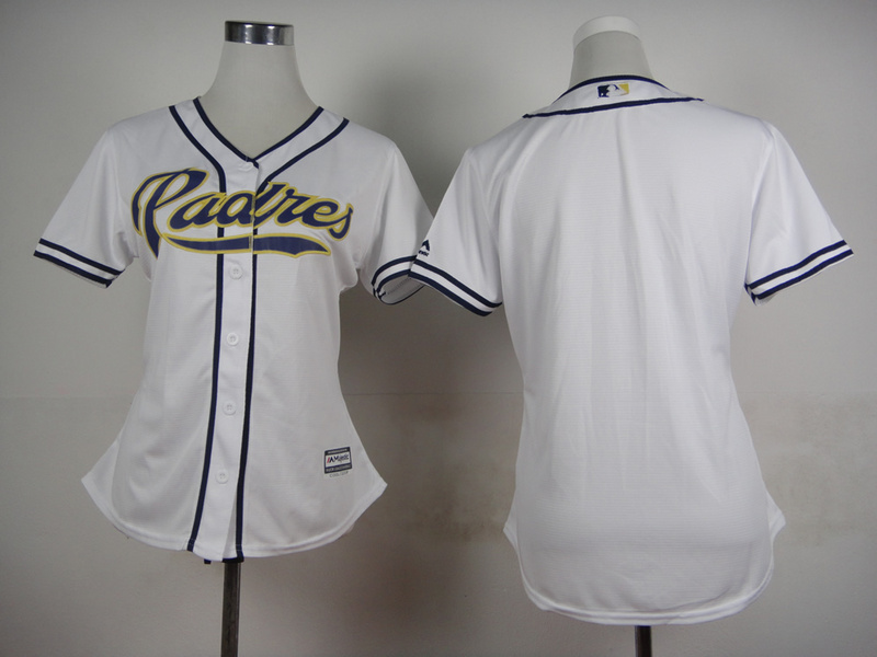 Padres Blank White Women New Cool Base Jersey
