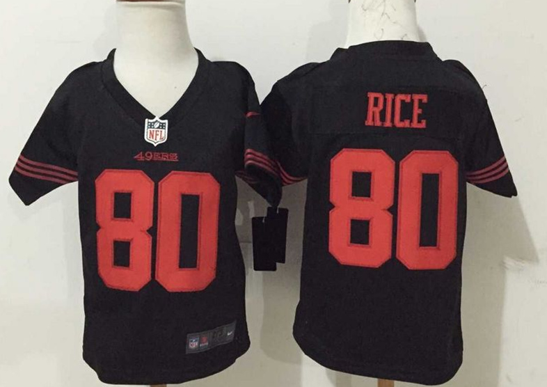 Nike 49ers 80 Jerry Rice Black Toddler Game Jersey
