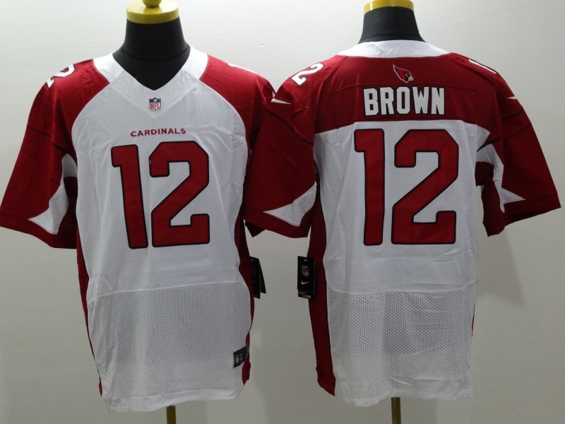 Nike Cardinals 12 John Brown White Elite Jersey