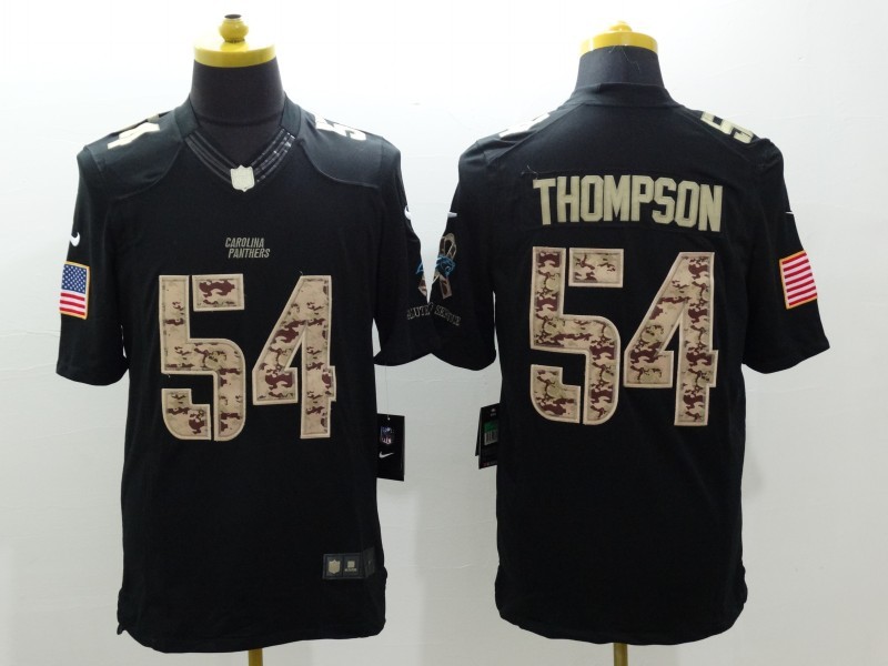 Nike Panthers 54 Shaq Thompson Black Salute To Service Limited Jersey