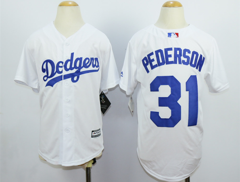 Dodgers 31 Joc Pederson White Youth New Cool Base Jersey