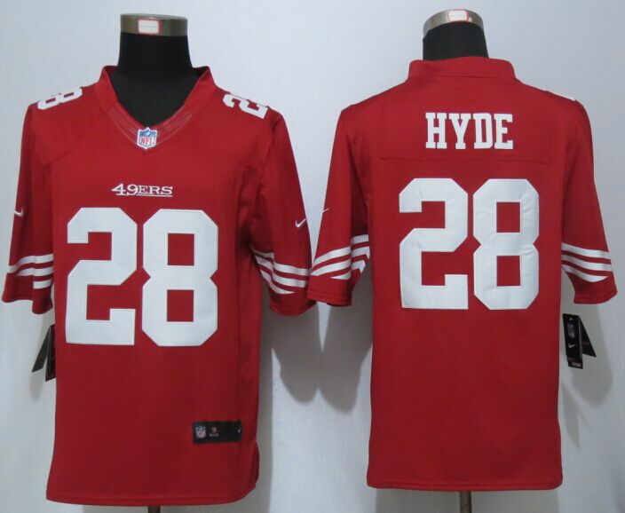 Nike 49ers 28 Carlos Hyde Red Limited Jersey