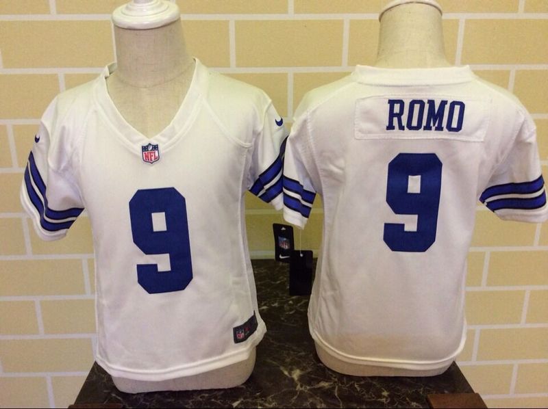 Nike Cowboys 9 Tony Romo White Toddler Game Jersey