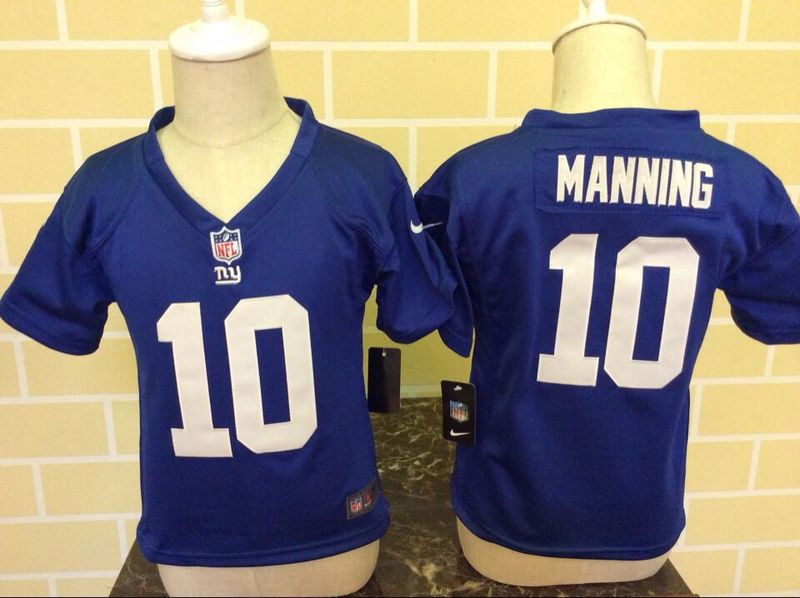 Nike Giants 10 Eli Manning Blue Toddler Game Jersey