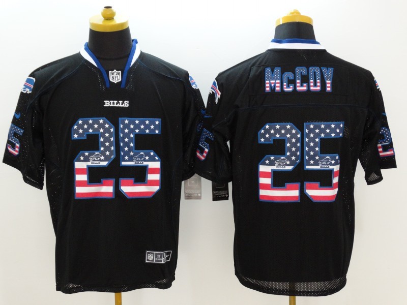 Nike Bills 25 LeSean McCoy Black USA Flag Elite Jersey
