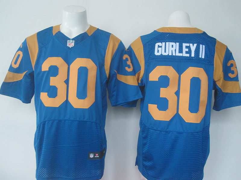 Nike Rams 30 Todd Gurley II Blue Color Rush Elite Jersey