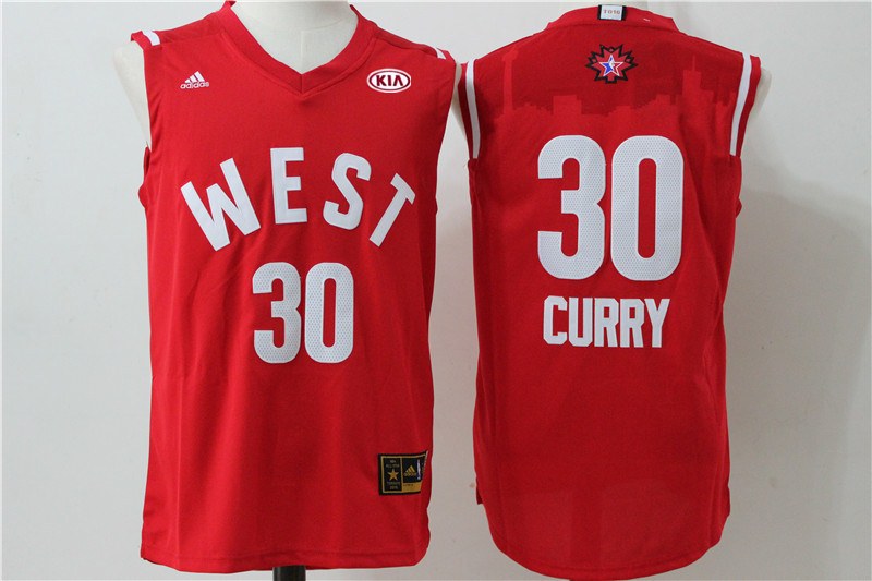 Warriors 30 Stephen Curry Red 2016 NBA All Star West Jersey