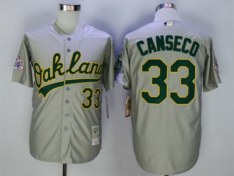 Athletics 33 Jose Canseco Grey Throwback Jersey