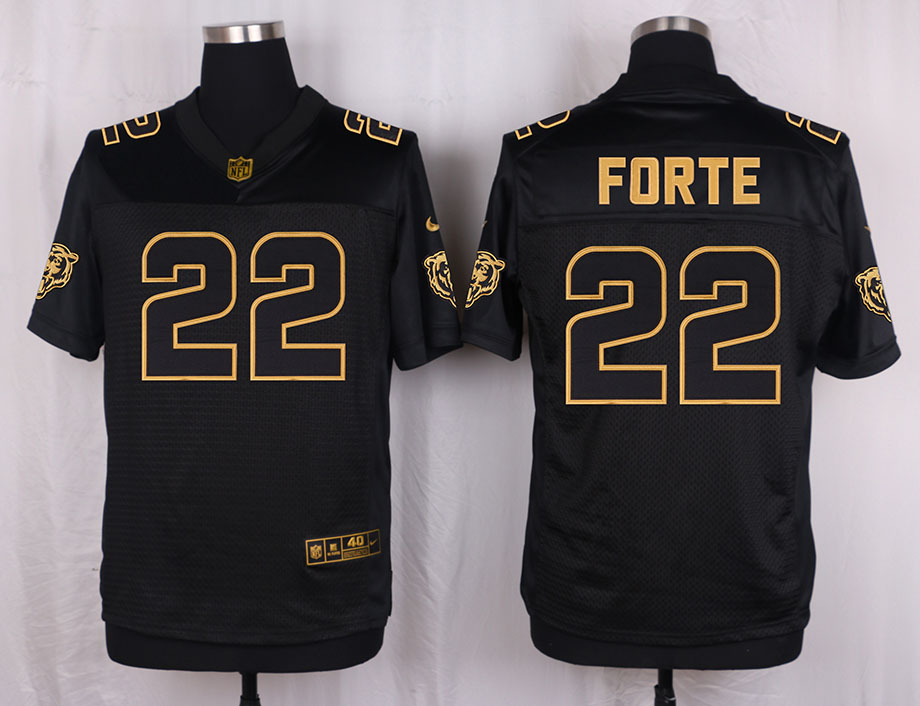 Nike Bears 22 Matt Forte Pro Line Black Gold Collection Elite Jersey