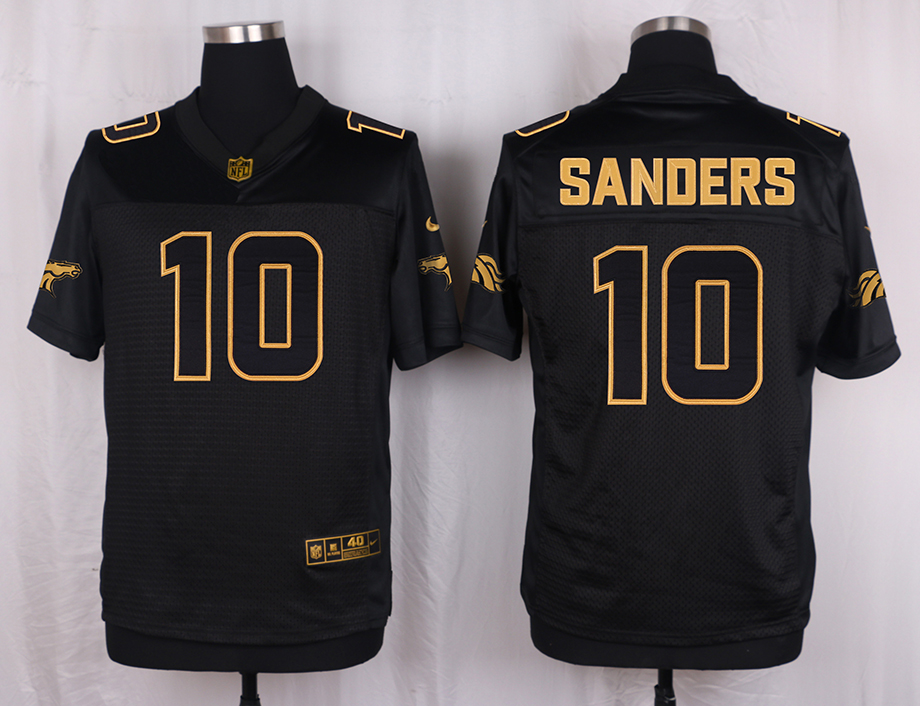 Nike Broncos 10 Emmanuel Sanders Pro Line Black Gold Collection Elite Jersey