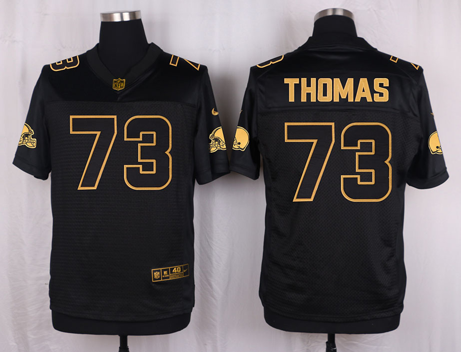 Nike Browns 73 Joe Thomas Pro Line Black Gold Collection Elite Jersey