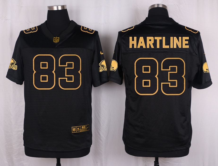 Nike Browns 83 Brian Hartline Pro Line Black Gold Collection Elite Jersey