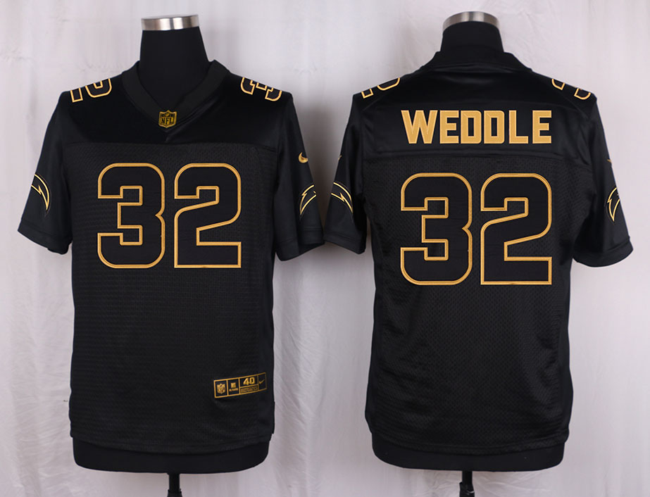 Nike Chargers 32 Eric Weddle Pro Line Black Gold Collection Elite Jersey