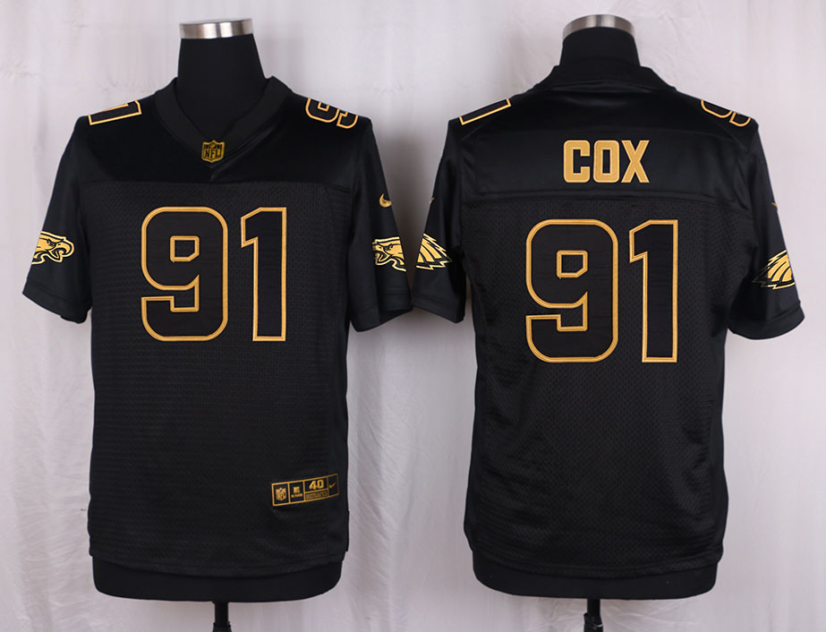Nike Eagles 91 Fletcher Cox Pro Line Black Gold Collection Elite Jersey