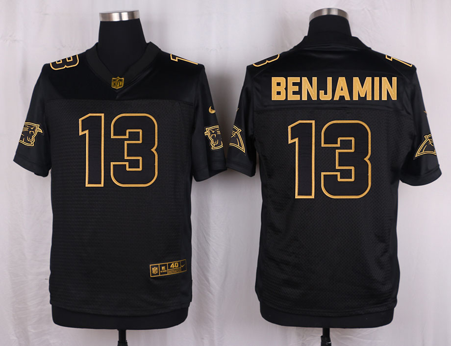 Nike Panthers 13 Kelvin Benjamin Pro Line Black Gold Collection Elite Jersey