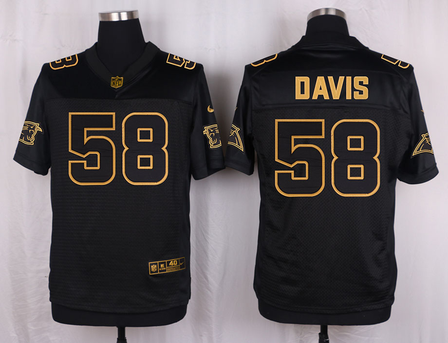 Nike Panthers 58 Thomas Davis Pro Line Black Gold Collection Elite Jersey