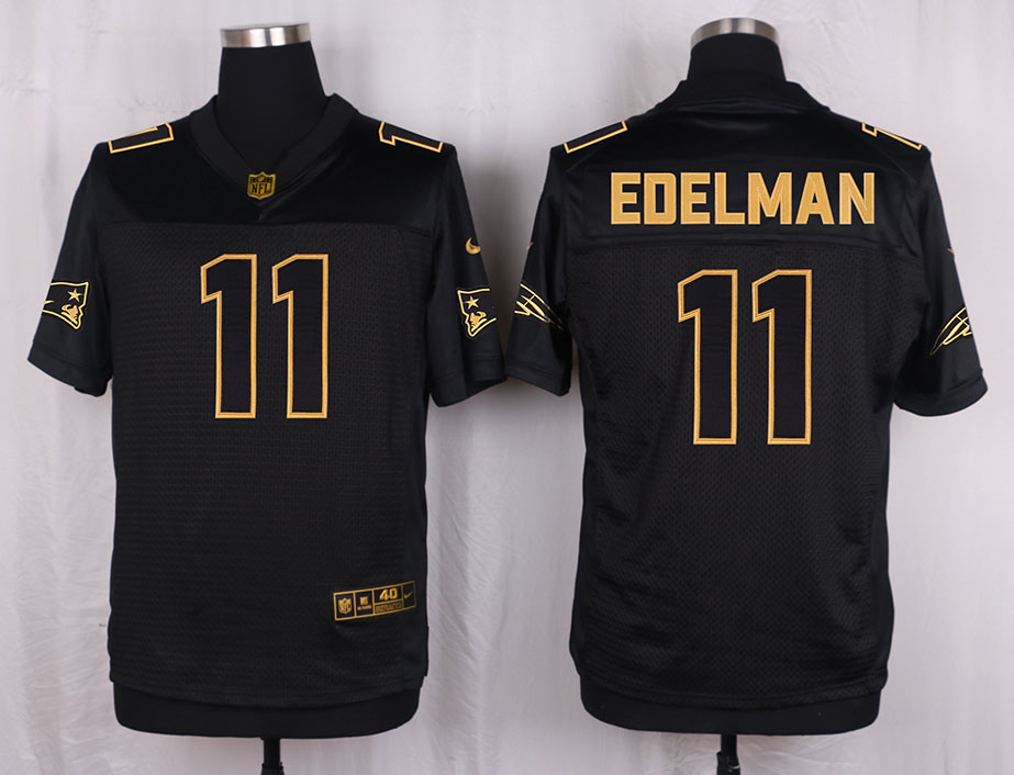 Nike Patriots 11 Julian Edelman Pro Line Black Gold Collection Elite Jersey