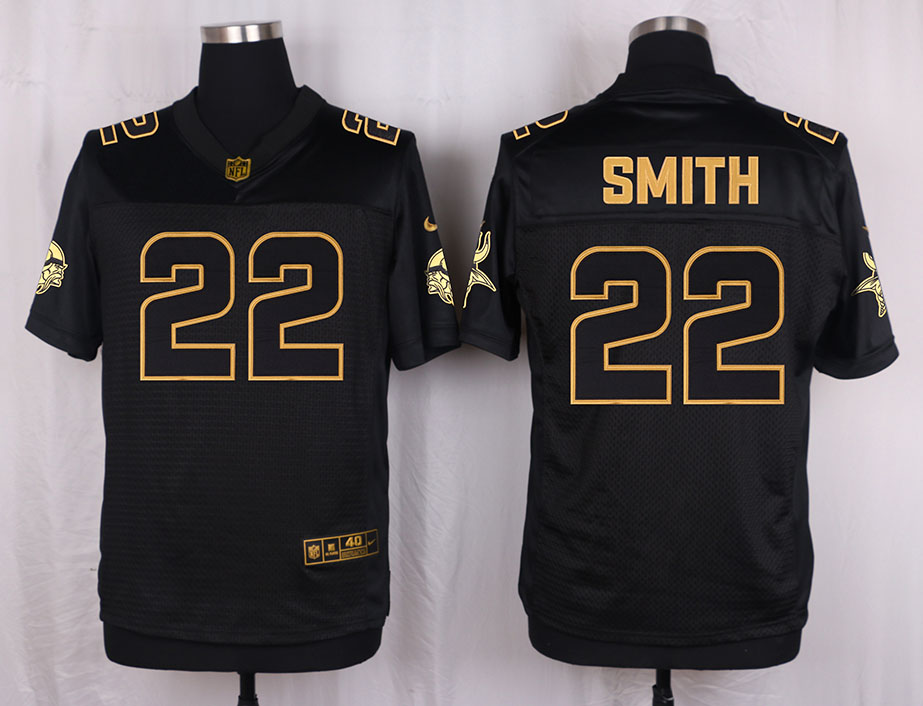 Nike Vikings 22 Harrison Smith Pro Line Black Gold Collection Elite Jersey
