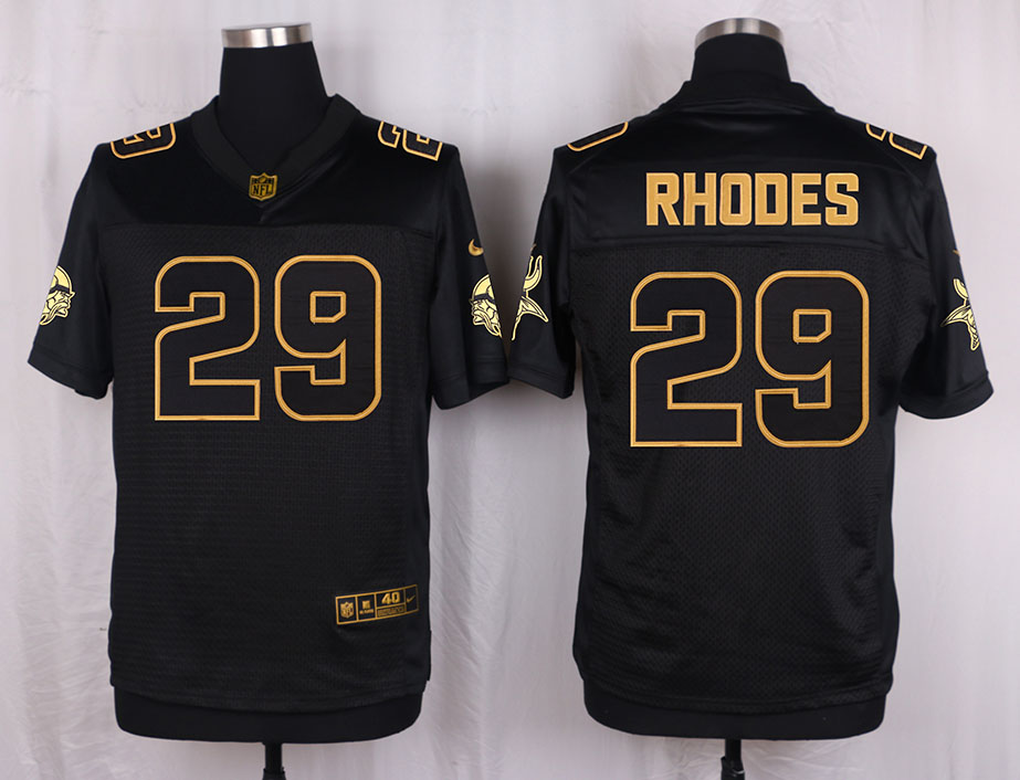 Nike Vikings 29 Xavier Rhodes Pro Line Black Gold Collection Elite Jersey