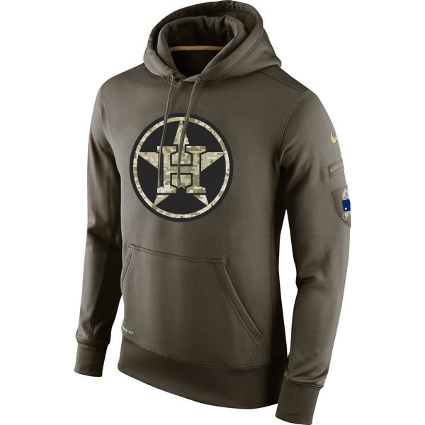 Astros Olive Green Salute To Service Hoodie
