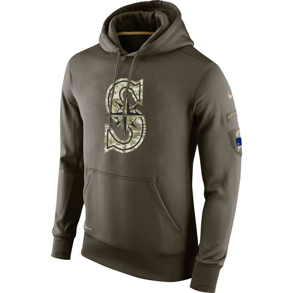 Mariners Olive Green Salute To Service Hoodie