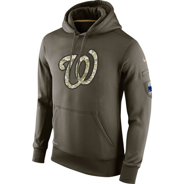 Nationals Olive Green Salute To Service Hoodie