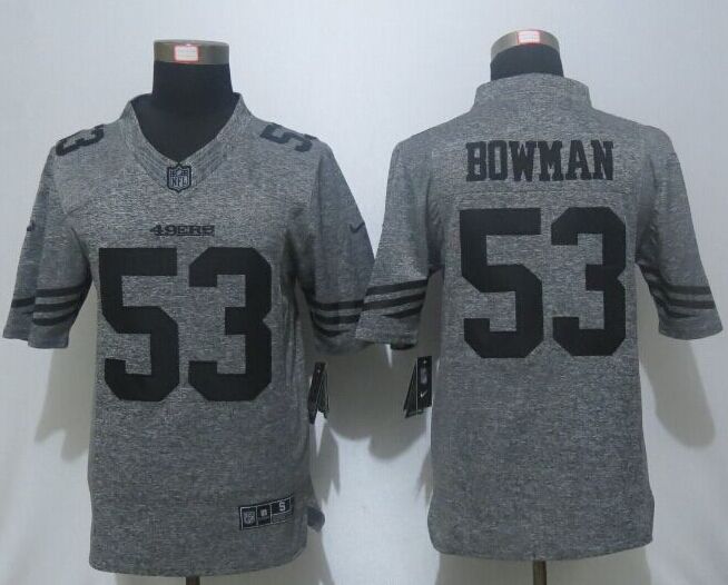 Nike 49ers 53 NaVorro Bowman Gray Gridiron Gray Limited Jersey