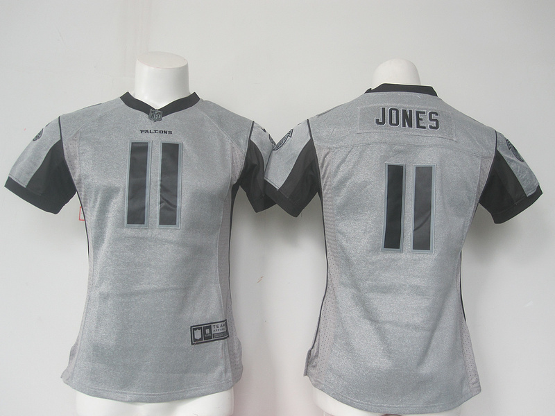 Nike Falcons 11 Julio Jones Grey Gridiron Grey Women Game Jersey