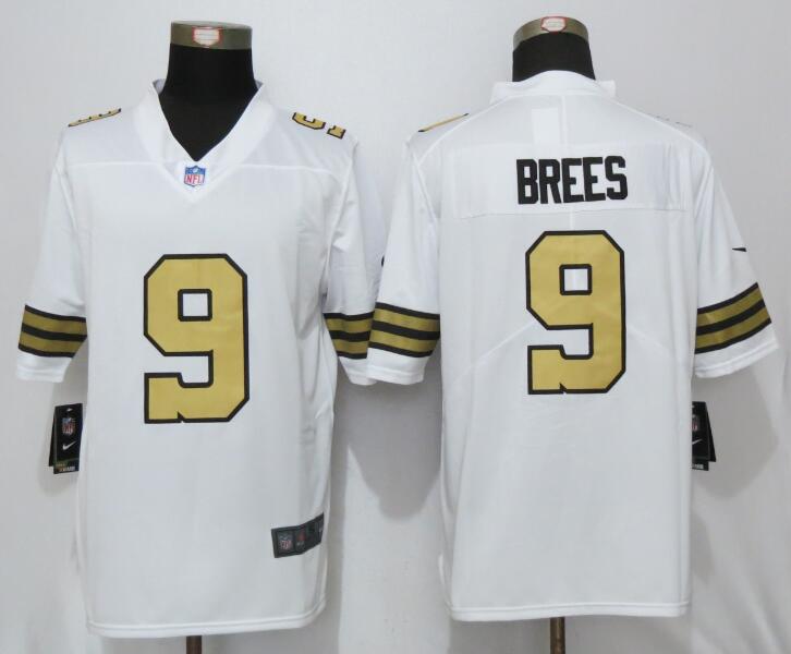 Nike Saints 9 Dree Brees White Color Rush Limited Jersey