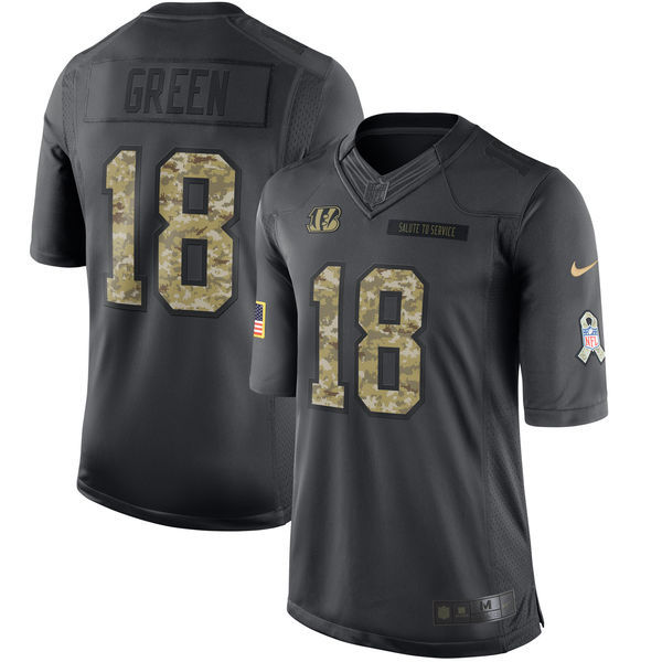 Nike Bengals 18 A.J. Green Anthracite Salute to Service Limited Jersey
