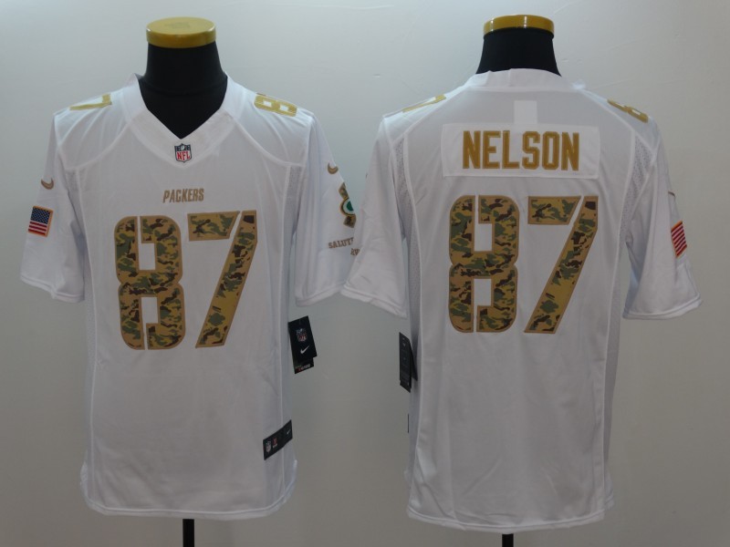 Nike Packers 87 Jordy Nelson White Salute To Service Limited Jersey