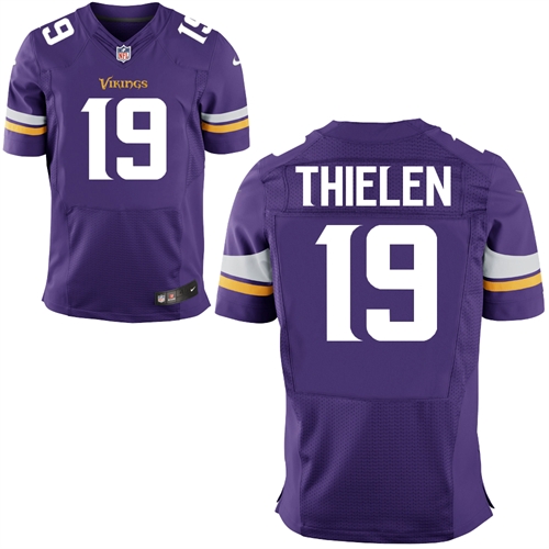 Nike Vikings 19 Adam Thielen Purple Elite Jersey