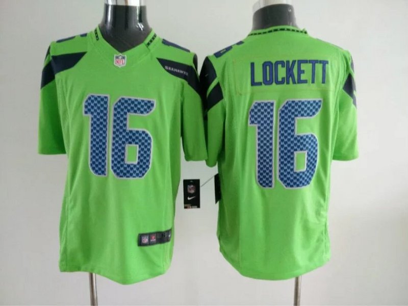 Nike Seahawks 16 Tyler Lockett Green Color Rush Limited Jersey