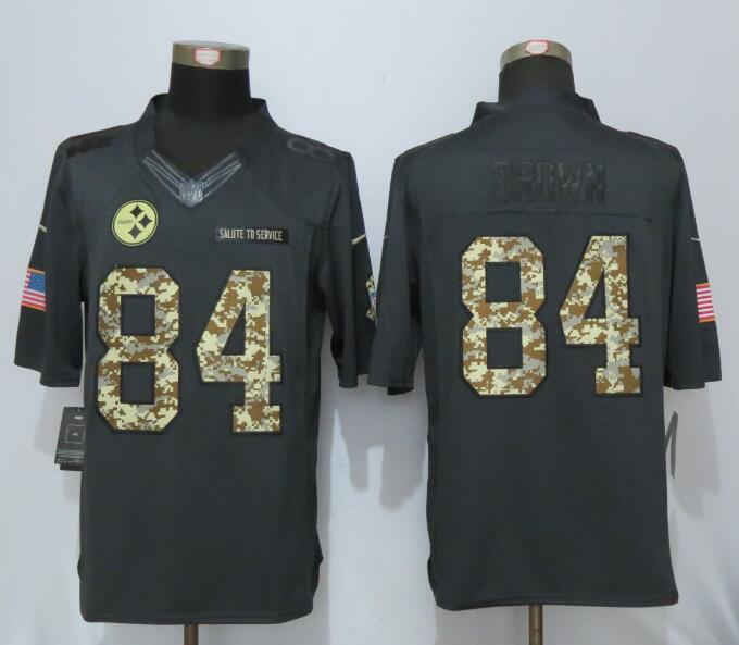 Nike Steelers 84 Antonio Brown Anthracite Salute to Service Limited Jersey