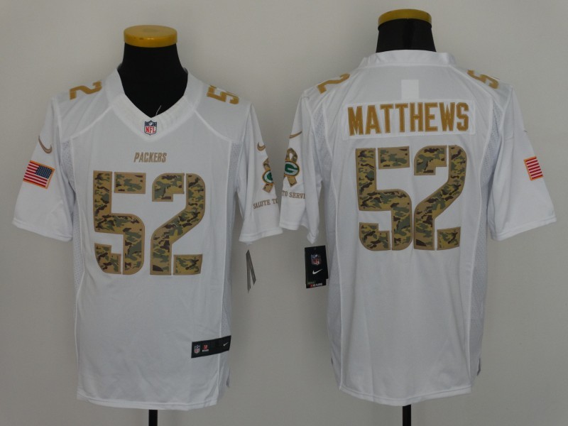 Nike Packers 52 Clay Matthews White Salute To Service Limited Jersey