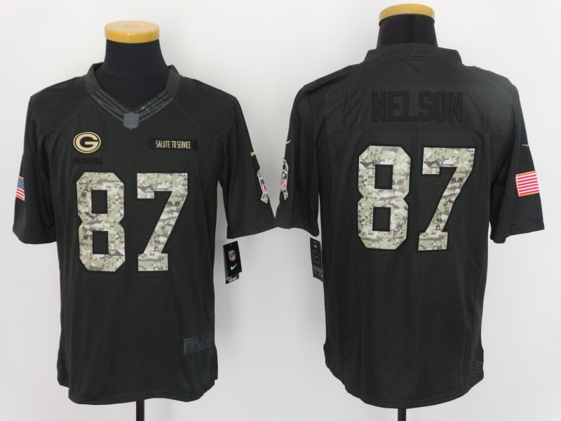 Nike Packers 87 Jordy Nelson Anthracite Salute to Service Limited Jersey