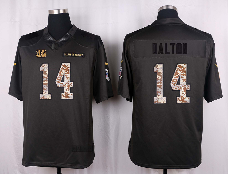 Nike Bengals 14 Andy Dalton Anthracite Salute to Service Limited Jersey