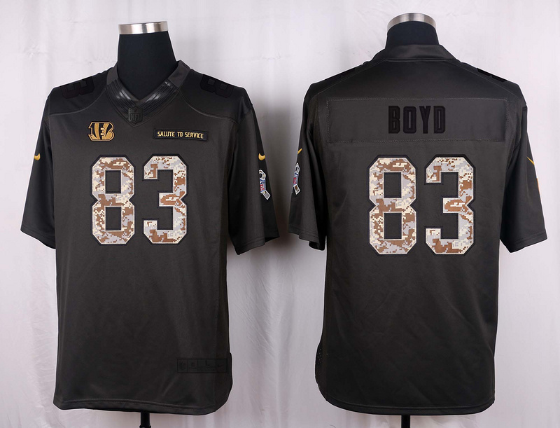 Nike Bengals 83 Tyler Boyd Anthracite Salute to Service Limited Jersey