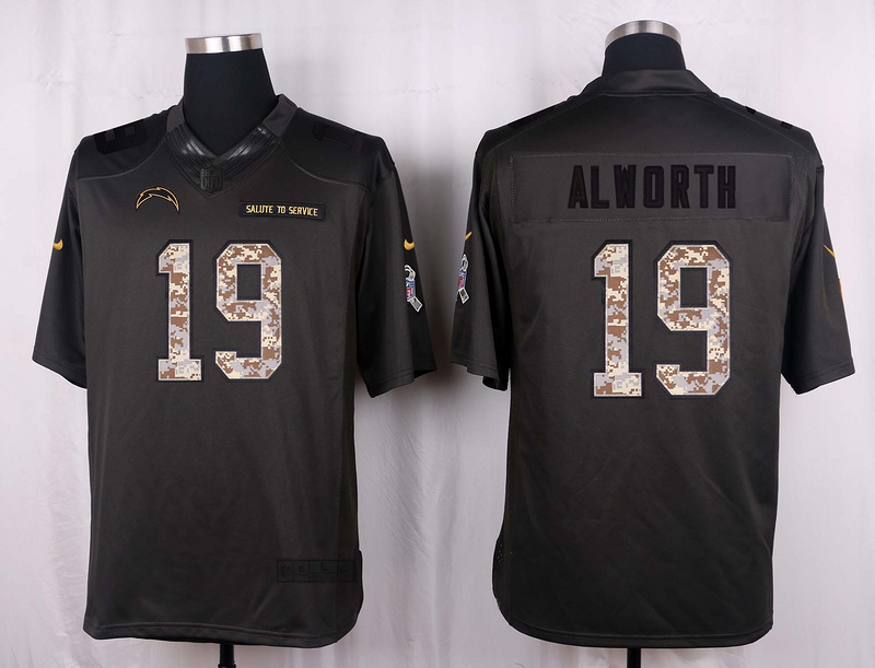 Nike Chargers 19 Lance Alworth Anthracite Salute to Service Limited Jersey