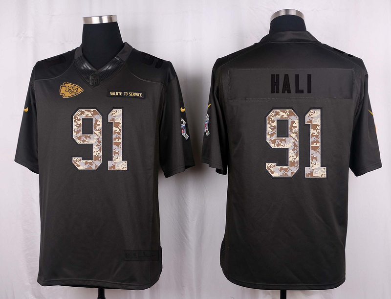 Nike Chiefs 91 Tamba Hali Anthracite Salute to Service Limited Jersey