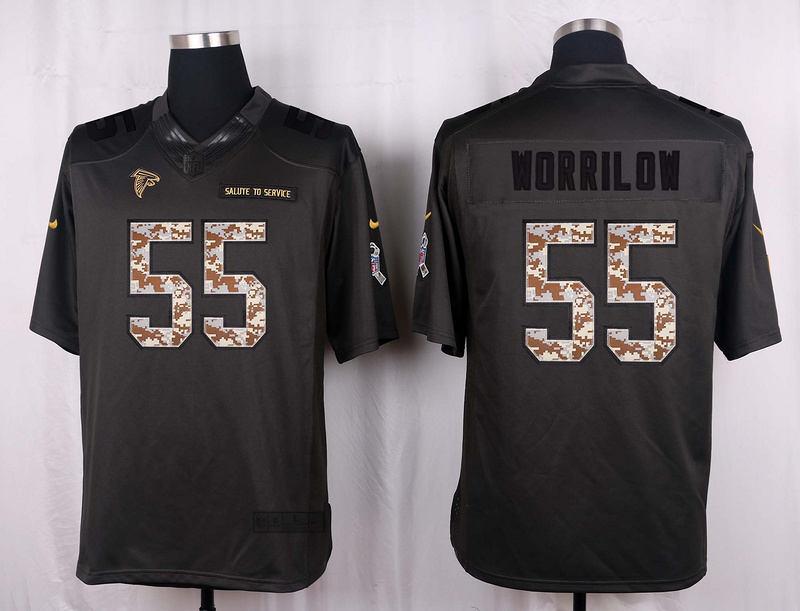 Nike Falcons 55 Paul Worrilow Anthracite Salute to Service Limited Jersey