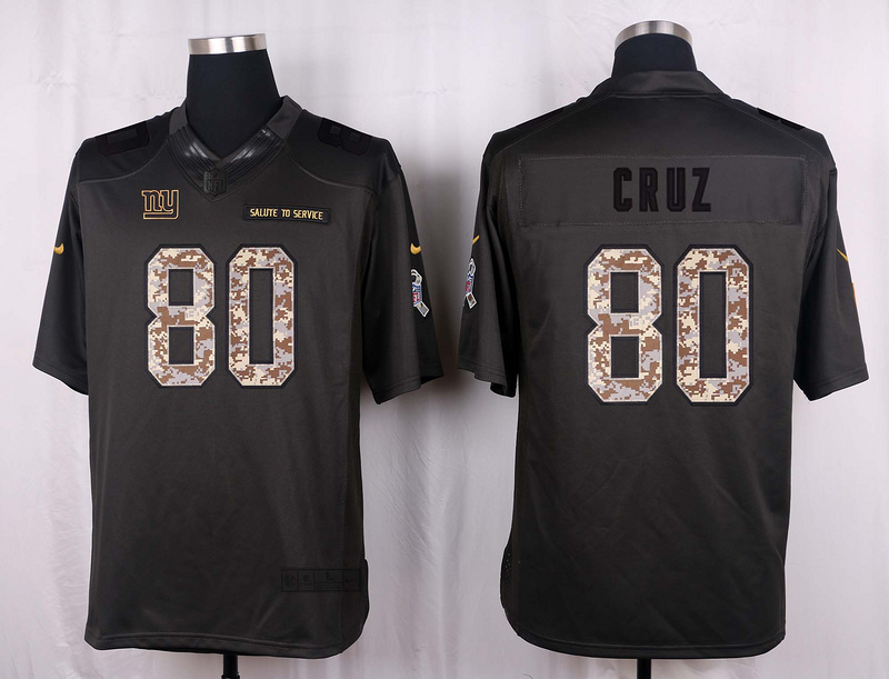 Nike Giants 80 Victor Cruz Anthracite Salute to Service Limited Jersey
