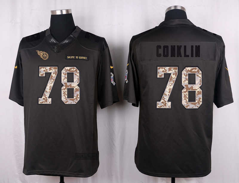 Nike Titans 78 Jack Conklin Anthracite Salute to Service Limited Jersey